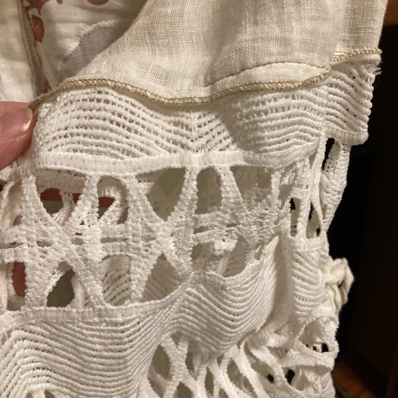 Elisa Cavaletti off White Boho Lace-Up Tunic with Multicolor Embroidery - Picture 5 of 13